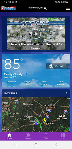 Screenshot of WSAZ First Alert Weather App