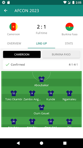 Live Result for AFCON 2023 Screen 3