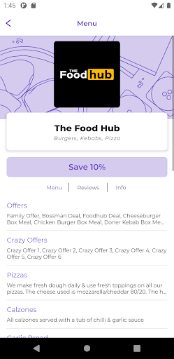 The Food Hub Screen 2