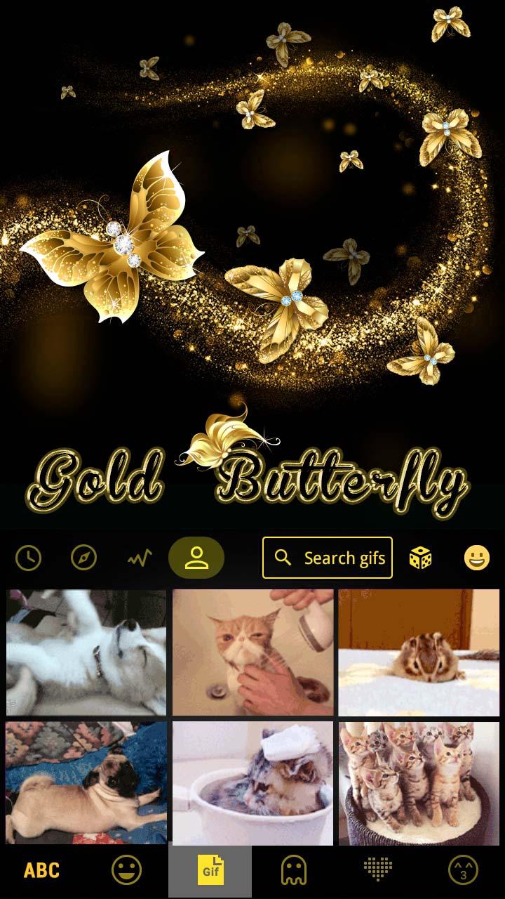 Android application Goldbutterfly Keyboard Theme screenshort