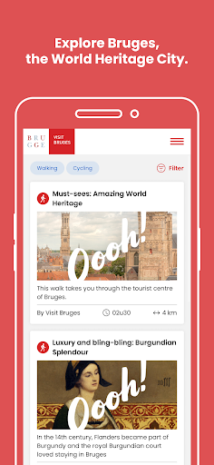 Android application Visit Bruges route app screenshort