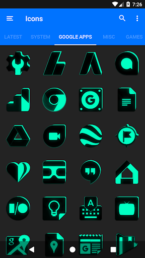 Flat Black and Teal Icon Pack ✨Free✨