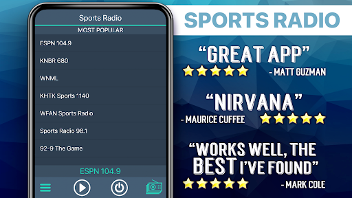 Sports Radio Favorites Screen 2