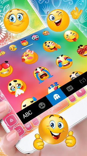 Colorful Henna Flower Keyboard Screen 2