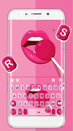 Android application Pink Lollipop Sexy Lips Keyboa screenshort