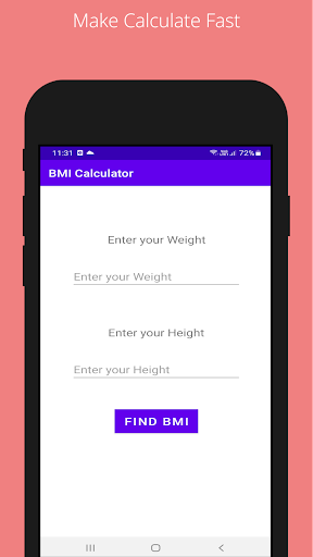 Android application BMI Measure screenshort