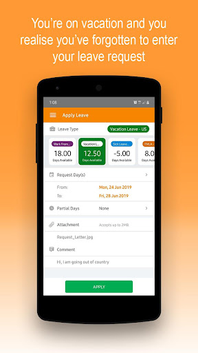 Android application OrangeHRM Advanced screenshort