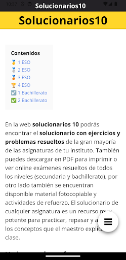 Android application Solucionarios10 screenshort