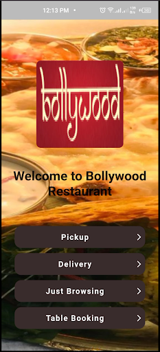 Android application Bollywood Restaurant screenshort