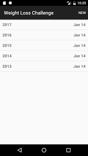 Android application Weight Loss Challenge screenshort