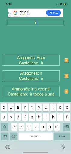 Diccionario Aragonés Screen 2
