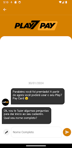 Pagamentos Play7 Pay Screen 2