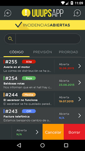 UUUPSApp Gestión de Incidencia Screen 3