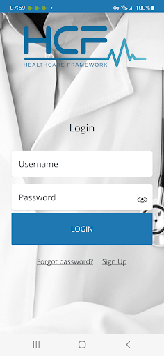 Android application Healthcare Framework (HCF) screenshort