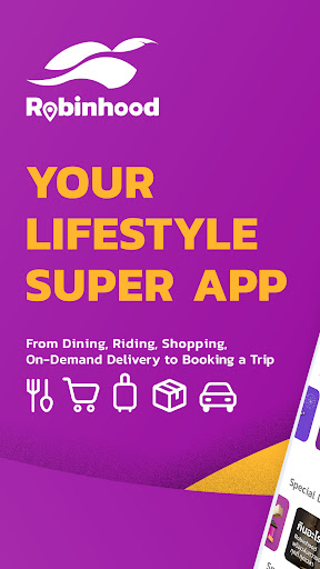 Android application Robinhood Food, Ride & More screenshort