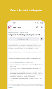 Delete Account - Instagram