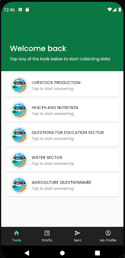 Food security assessment tool Screen 2