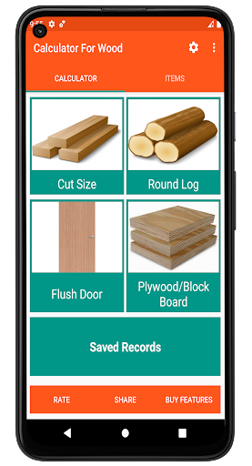 Android application Calculator For Wood screenshort