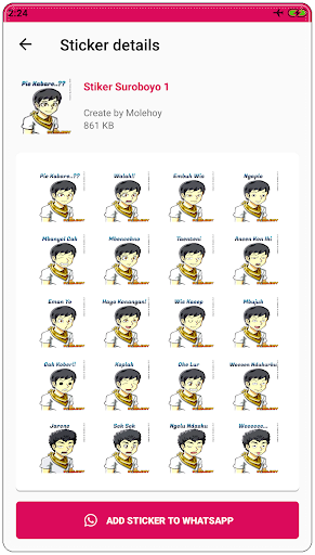 Stiker Suroboyo WAStickerApps Screen 2