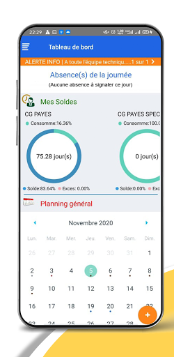 H-GECO : Gestion des absences Screen 3