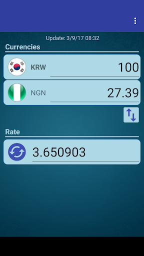 Android application S Korea Won x Nigerian Naira screenshort
