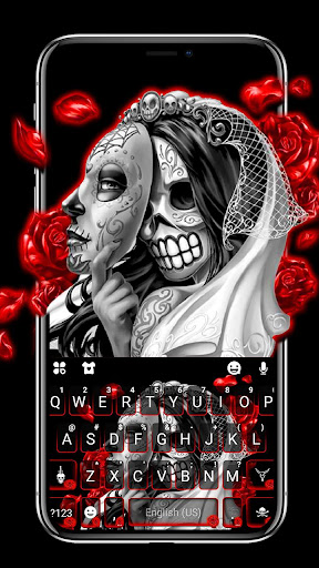 Android application Skull Bride Mask Keyboard Them screenshort