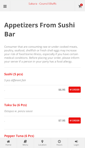 Sakura Council Bluffs Ordering Screenshot 3 - AppWisp.com