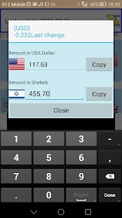 Bank of Israel Exchange rates Screenshot