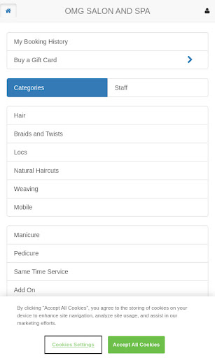 Android application OMG Spa screenshort