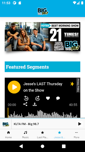 Android application Big 98.7 screenshort
