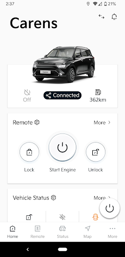 Android application Kia Connect screenshort