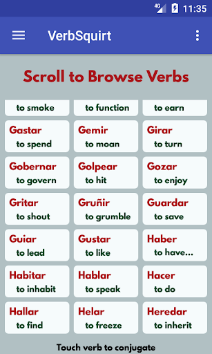 VerbSquirt Spanish Verbs