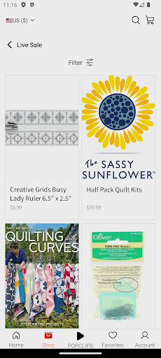 Screenshot of Busy Lady Quilt Shop