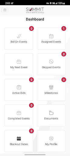 Android application Summit QA Tasting Management screenshort