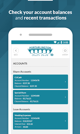 Portarlington Credit Union Screen 2