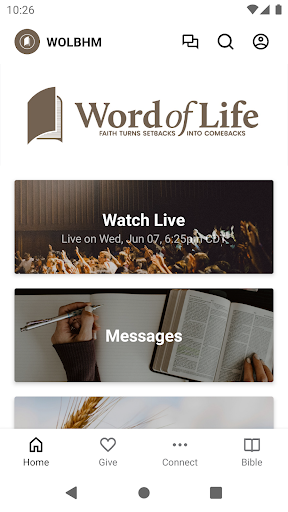 Android application Word of Life Birmingham screenshort