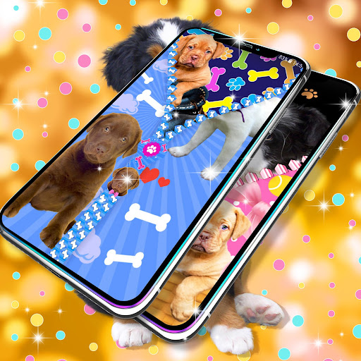 Cute puppy zipper lock screen Screen 2