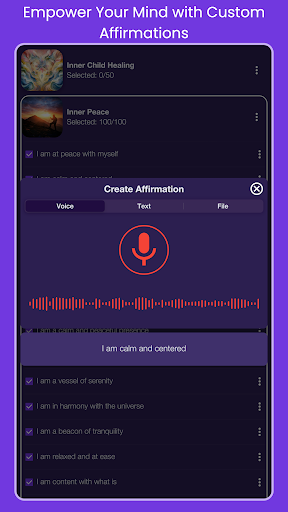 Screenshot of ReliefMix Affirmations & Sound