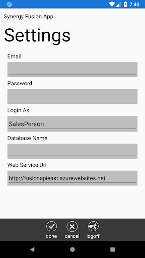 Synergy Fusion App Screen 2