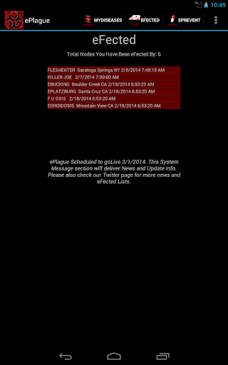 ePlague Screen 2