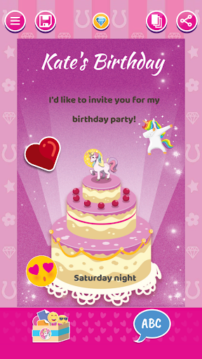 Android application Unicorn Invitations Cards screenshort