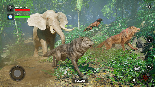 Android application Wolf Simulator : Wild Jungle screenshort