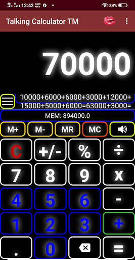 Android application Talking Calculator Full Pro screenshort