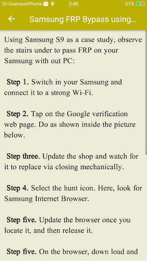 FRP Unlock Samsung Guide Screen 3