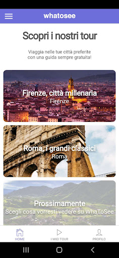 Android application WhaToSee - Guida viaggi città screenshort