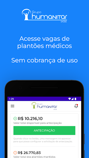 Android application Humanitar Plantões screenshort