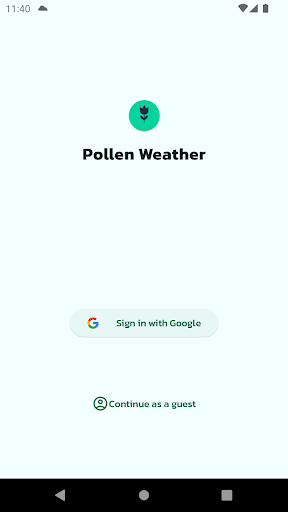 Android application Pollen Weather screenshort