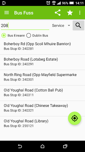 Bus Fuss: Bus Eireann Tracker Screen 3
