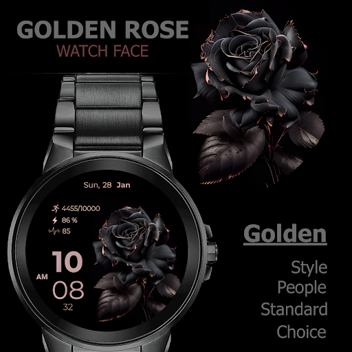 Android application Golden Rose - Watch Face screenshort