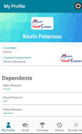 Android application Health eConnex Customer screenshort